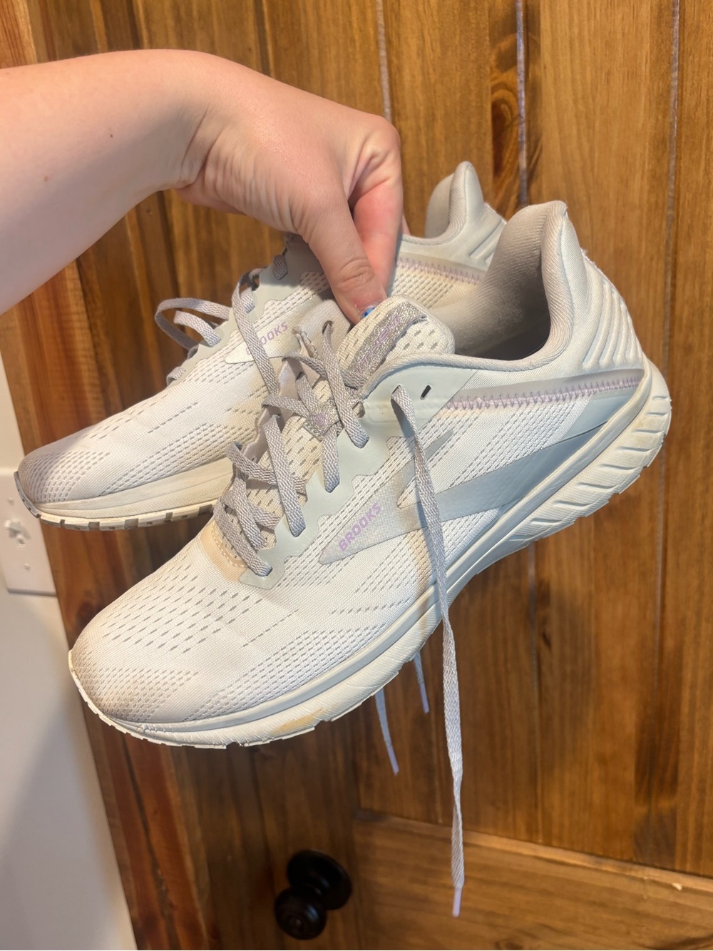 Brooks Women's Light Gray and Silver Running Sneakers